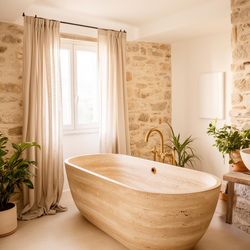 Salle de bain travertin